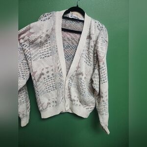Vintage London Fog Textured Knit Cardigan Sweater | Large | USA Made